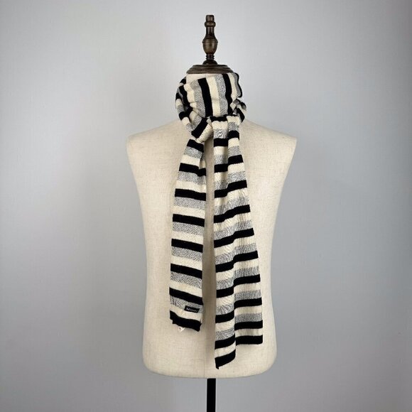 D&G Black and White Striped Scarf - Picture 1 of 9